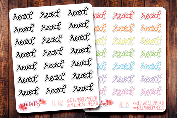 Read Hand Lettering Planner Stickers HL139
