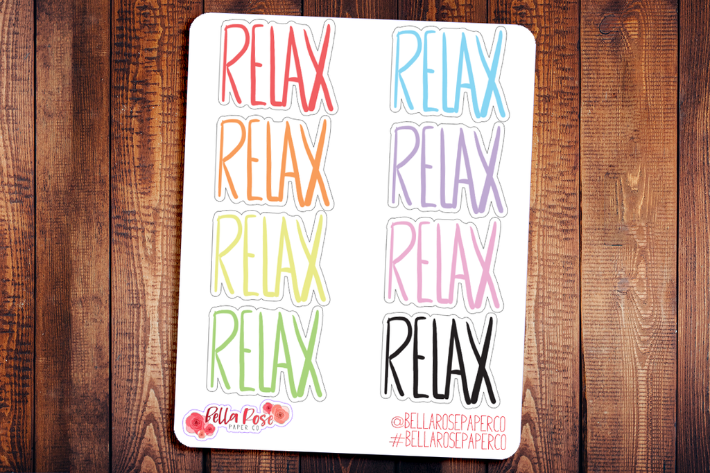 Relax Doodle Hand Drawn Planner Stickers