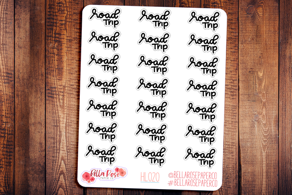 Road Trip Hand Lettering Planner Stickers HL020