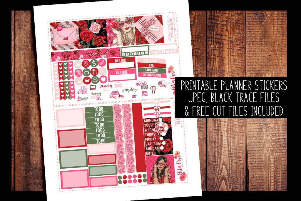 Romance Mini Happy Planner Kit | PRINTABLE PLANNER STICKERS