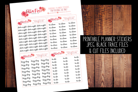 Script Planner Stickers 009-012 | PRINTABLE PLANNER STICKERS