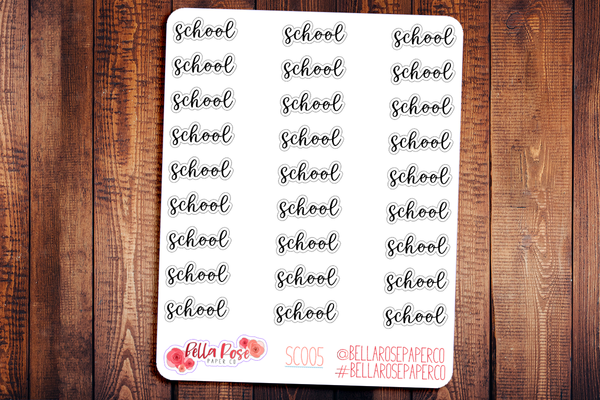School Script Planner Stickers SC005