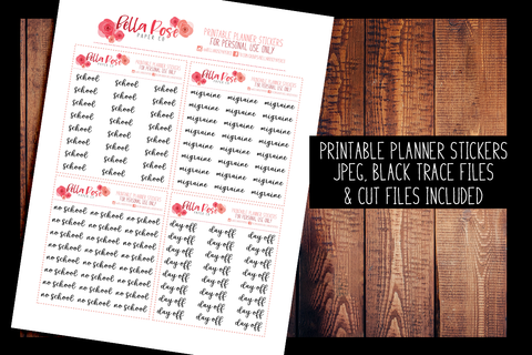 Script Planner Stickers 005-008 | PRINTABLE PLANNER STICKERS