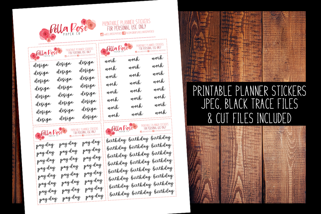 Script Planner Stickers 001-004 | PRINTABLE PLANNER STICKERS