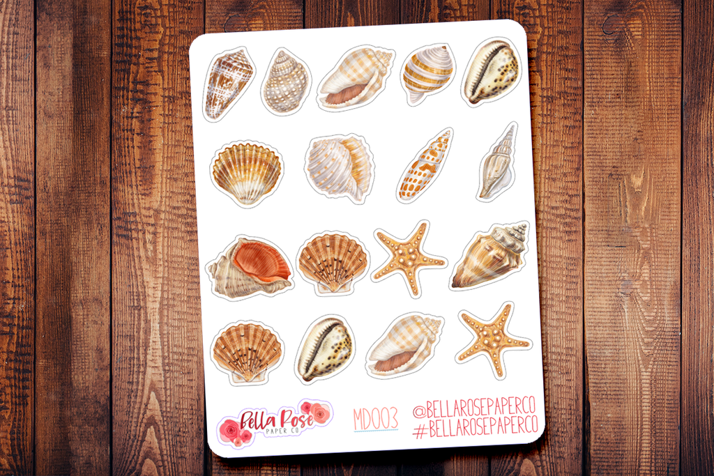 Seashells Planner Stickers MD003