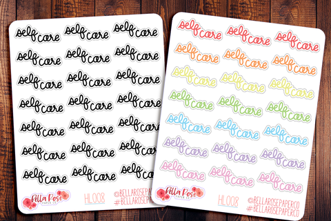 Self Care Hand Lettering Planner Stickers HL008