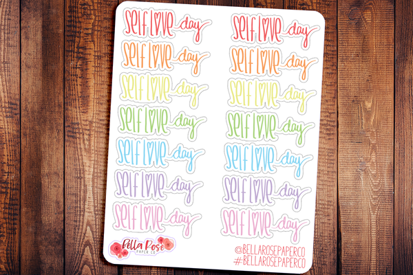 Self Love Day Doodle Hand Drawn Planner Stickers
