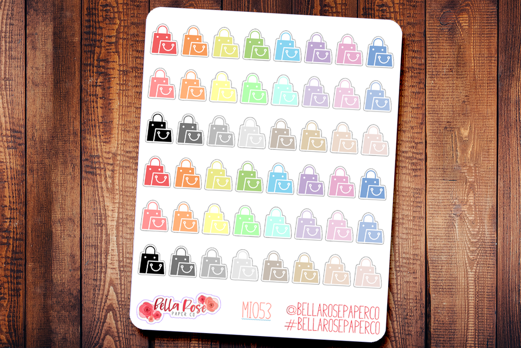 Shopping Bags Mini Icon Planner Stickers MI053