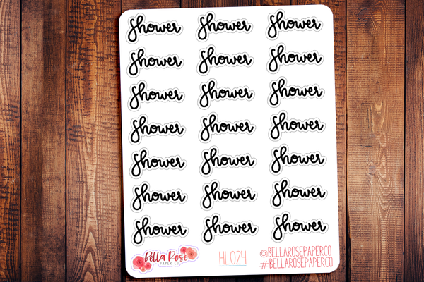 Shower Hand Lettering Planner Stickers HL024