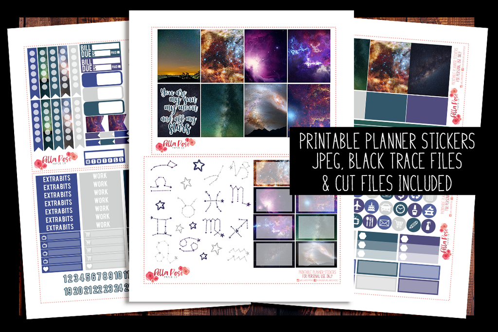 Under The Stars Happy Planner Kit | PRINTABLE PLANNER STICKERS