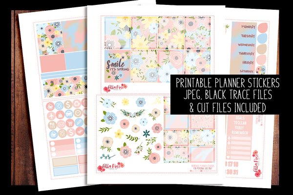 Spring Florals Planner Kit | PRINTABLE PLANNER STICKERS