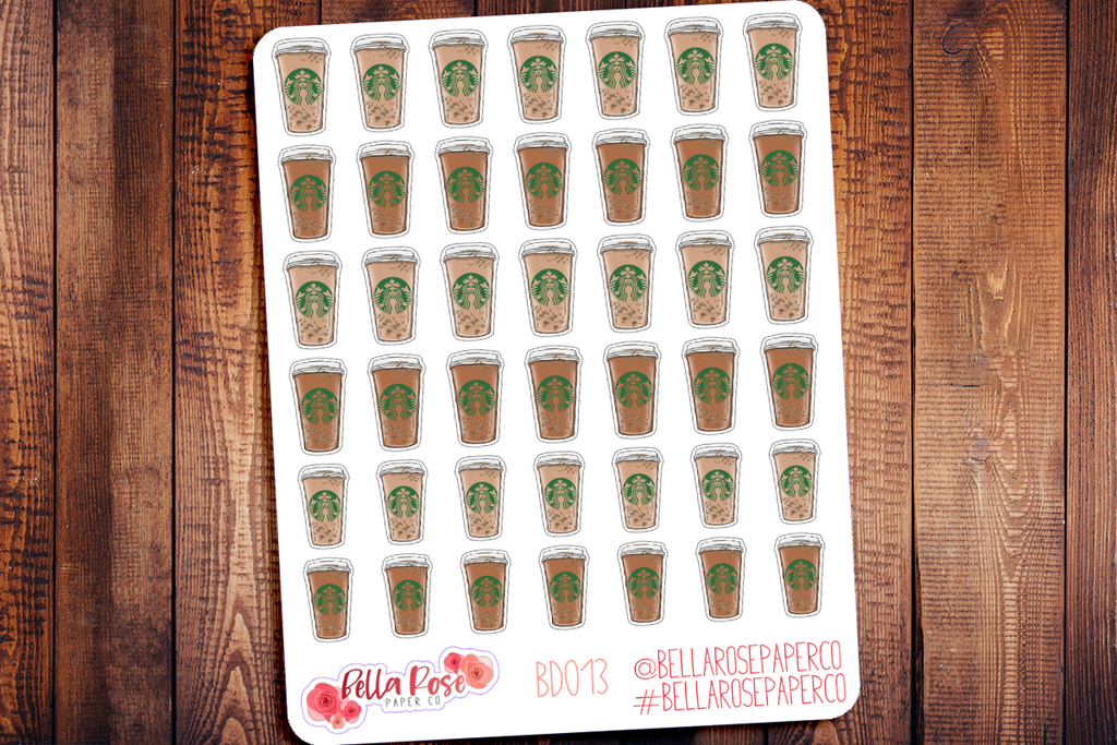 Starbucks Inspired Coffee Cup Planner Stickers BD013