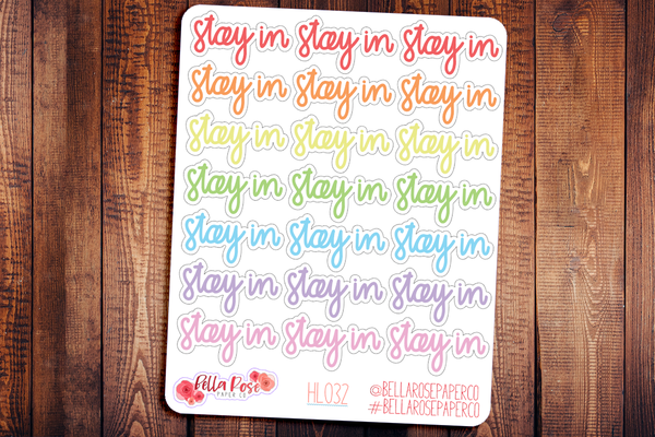 Stay In Hand Lettering Planner Stickers HL032