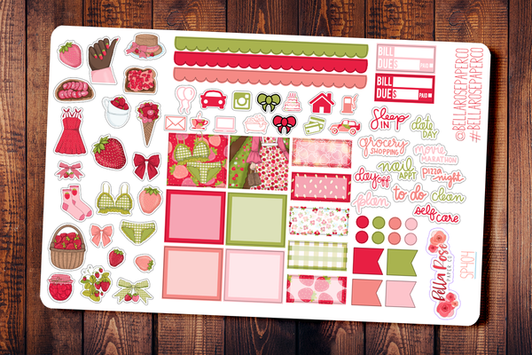 Strawberry Dreams Hobonichi Weeks Sticker Kit SP404