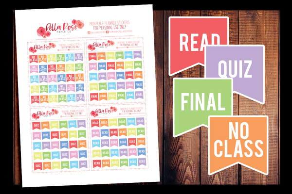 Mini College Student Flags | PRINTABLE PLANNER STICKERS