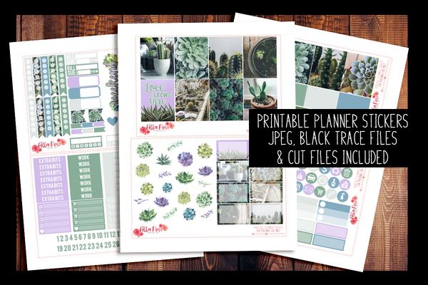 Succulent Photography Kit | PRINTABLE PLANNER STICKERS