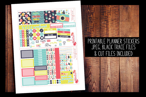 Summer Jam Mini Happy Planner Kit | PRINTABLE PLANNER STICKERS