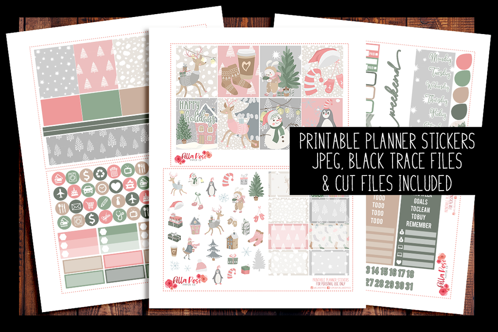 Sweet Holidays Planner Kit | PRINTABLE PLANNER STICKERS