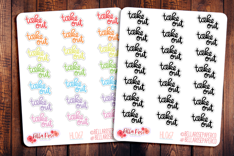 Take Out Lettering Planner Stickers HL067