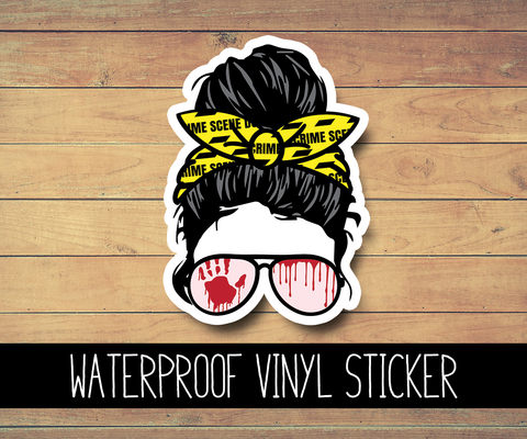 True Crime Messy Bun Vinyl Waterproof Sticker