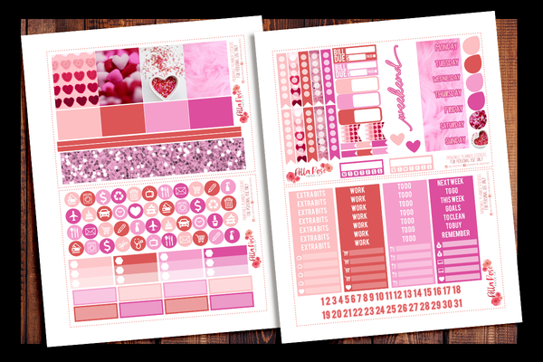 Valentine's Day Photo Happy Planner Kit | PRINTABLE PLANNER STICKERS