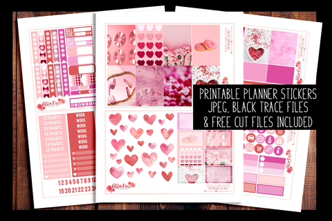 Valentine's Day Photo Happy Planner Kit | PRINTABLE PLANNER STICKERS