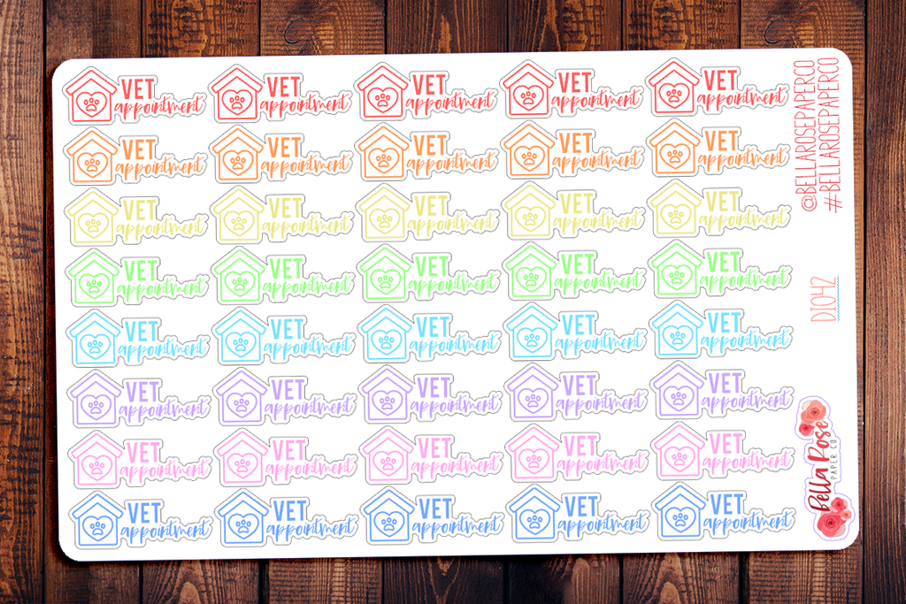 Vet Appointment Lettering Planner Stickers DI042