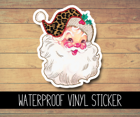 Vintage Santa Vinyl Waterproof Sticker