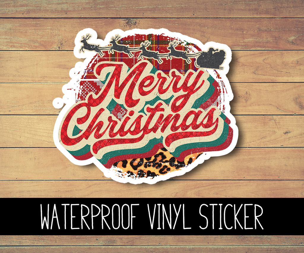 Vintage Christmas Vinyl Waterproof Sticker