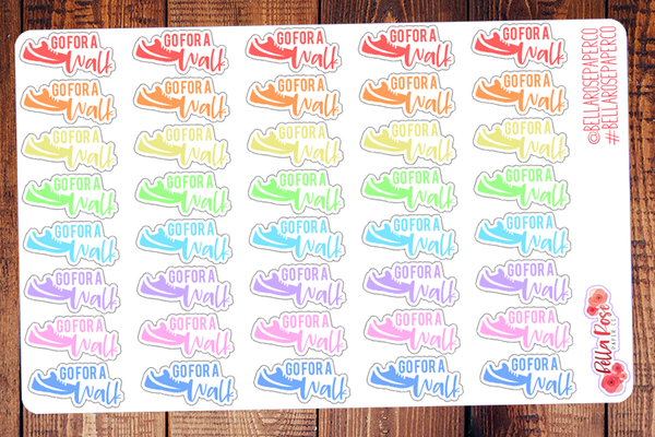 Go For A Walk Exercise Lettering Planner Stickers DI006