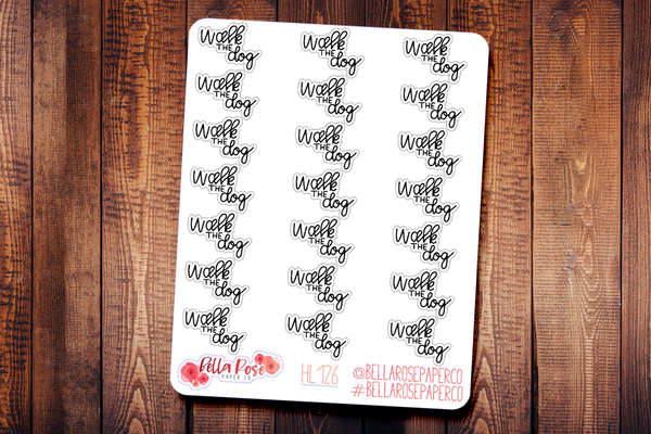 Walk The Dog Hand Lettering Planner Stickers HL126