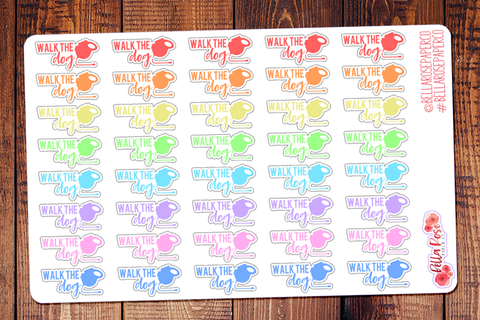 Walk The Dog Lettering Planner Stickers DI016