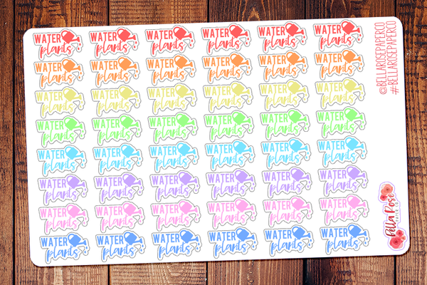 Water The Plants Lettering Planner Stickers DI002