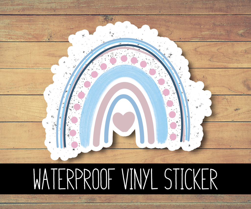 Winter Love Boho Rainbow Vinyl Waterproof Sticker