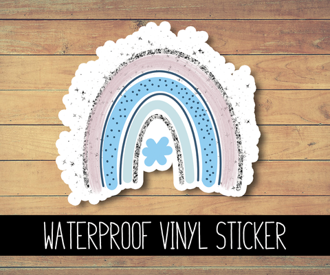 Wintery Snow Boho Rainbow Vinyl Waterproof Sticker