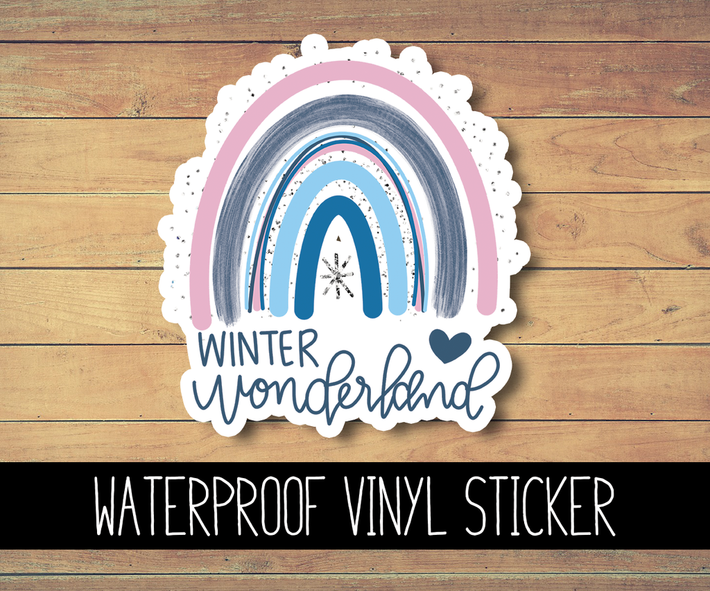 Winter Wonderland Boho Rainbow Vinyl Waterproof Sticker
