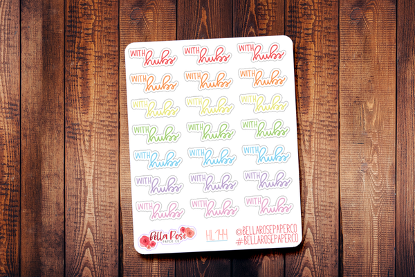With Hubs Hand Lettering Planner Stickers HL144