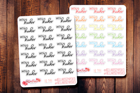 With Hubs Hand Lettering Planner Stickers HL144