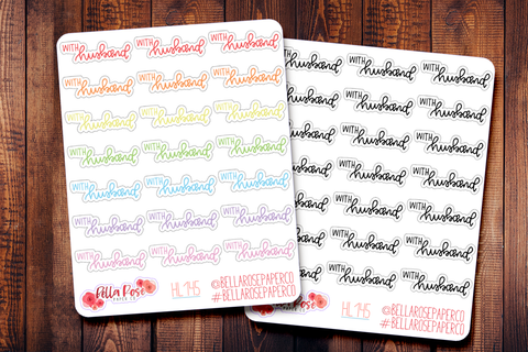With Husband Hand Lettering Planner Stickers HL145