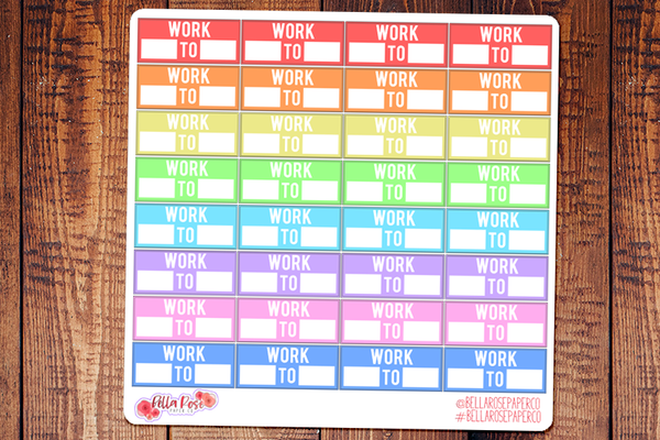 Work Schedule Planner Stickers v2 B017 โ Bella Rose Paper Co