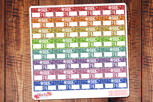 Glitter Work Schedule Planner Stickers v2