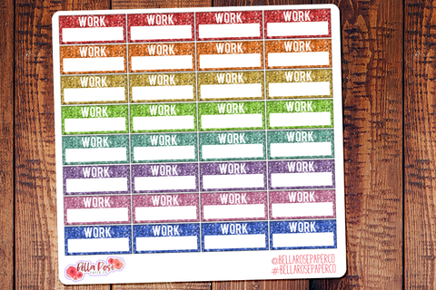 Glitter Work Schedule Planner Stickers B027