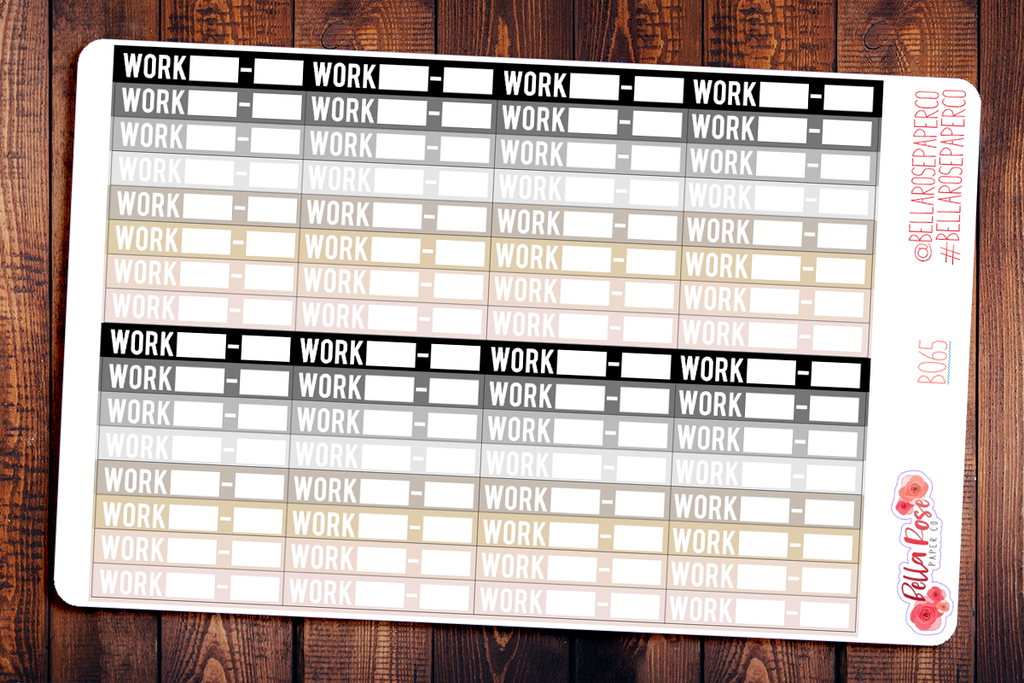 Work Label Neutral Planner Stickers B065