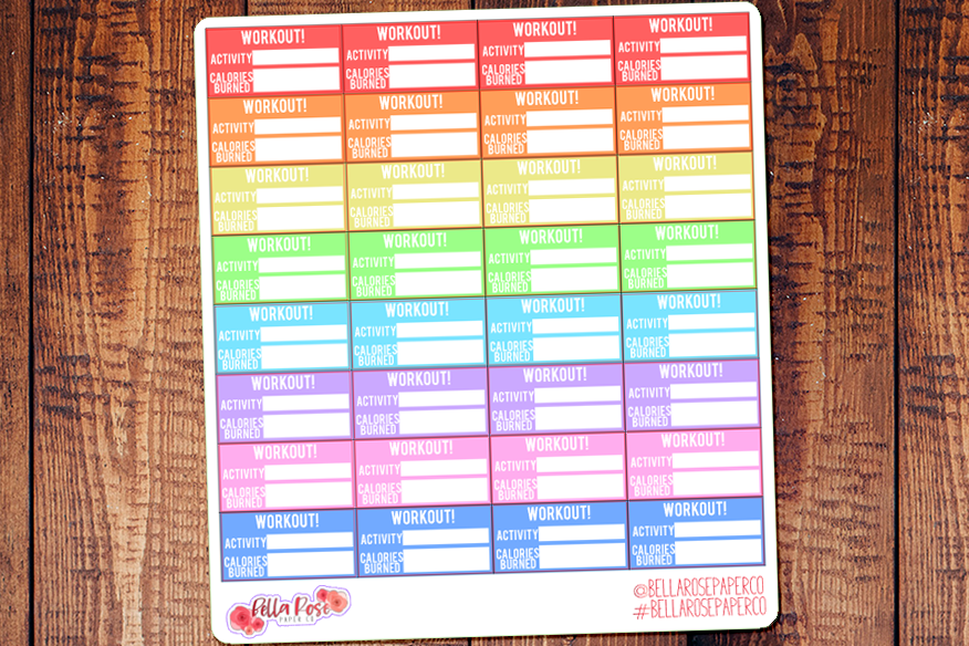Workout Tracking Planner Stickers
