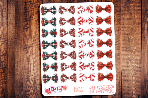 Christmas Bows Planner Stickers BD022