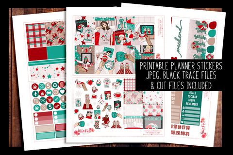 Christmas Eve Happy Planner Kit | PRINTABLE PLANNER STICKERS