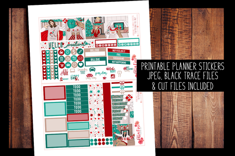 Christmas Eve Mini Happy Planner Kit | PRINTABLE PLANNER STICKERS