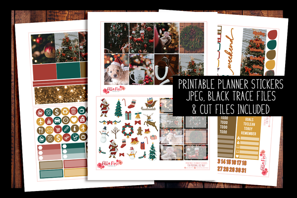 Christmas Photo Planner Kit | PRINTABLE PLANNER STICKERS