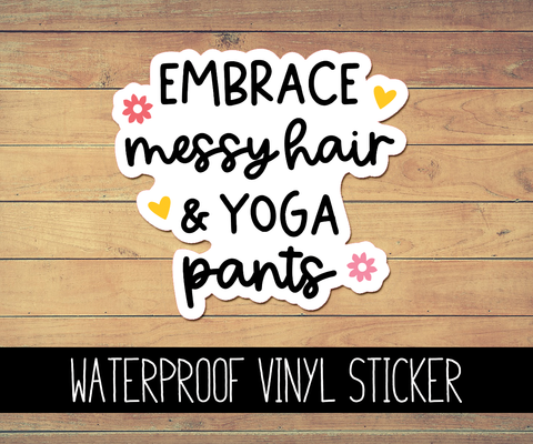 Messy Hair & Yoga Pants Vinyl Waterproof Sticker